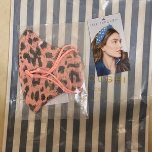 Lele Sadoughi pink leopard face mask